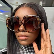 2024 Oversized Square Brand Sunglasses Women Vintage Big Fra