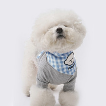 Korean version pet dog saliva scarf triangular scarf cat scarf colorful plaid cute bichon teddy scarf