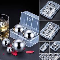 Hot selling steel ice cube spherical ice wine stone 304 steel ice wine product metal 55MM ice cube clip