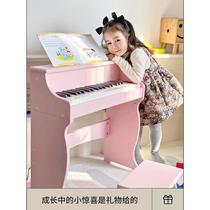 Qiaowa Wooden Childrens Small Piano Home Electronic Keyboard Toy Can Play Baby Girl Birthday Gift Instrument