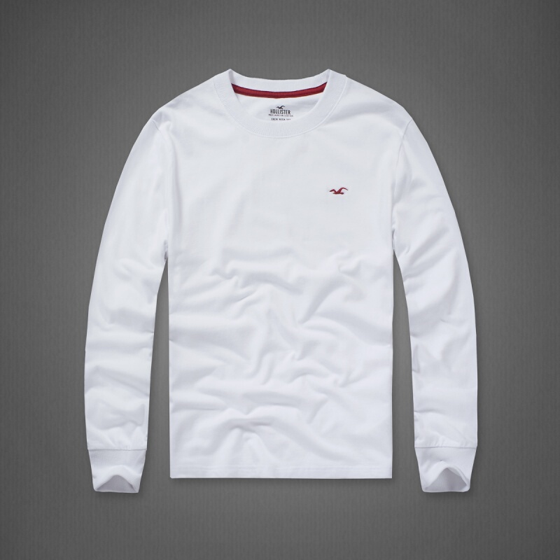 American Hollister Long-Sleeved Casual T-Shirt Men's Round-Neck Embroidered Long-Sleeved Top Pure Cotton Sports Base Shirt Trendy American Hollister Long-Sleeved Casual T-Shirt Men's Round-Neck Embroidered Long-Sleeved Top Pure Cotton Sports Base Shirt Trendy