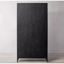 RH American country retro solid wood double-door wardrobe French antique weathered storage cabinet hanging storage wardrobe complete