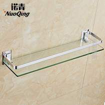 Lower wall-mounted bathroom table tempered glass storage cosmetics face wash mirror-free tray bracket punch bathroom