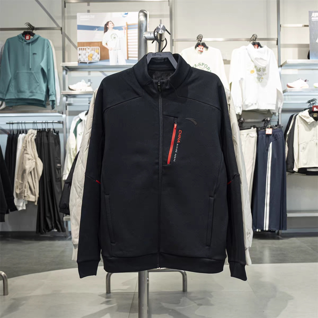 ANTA Jacket Comprehensive Training Stand Collar Knitted Men's Autumn and Winter Thickened and Velvet Commuting Sports Jacket 152547703N