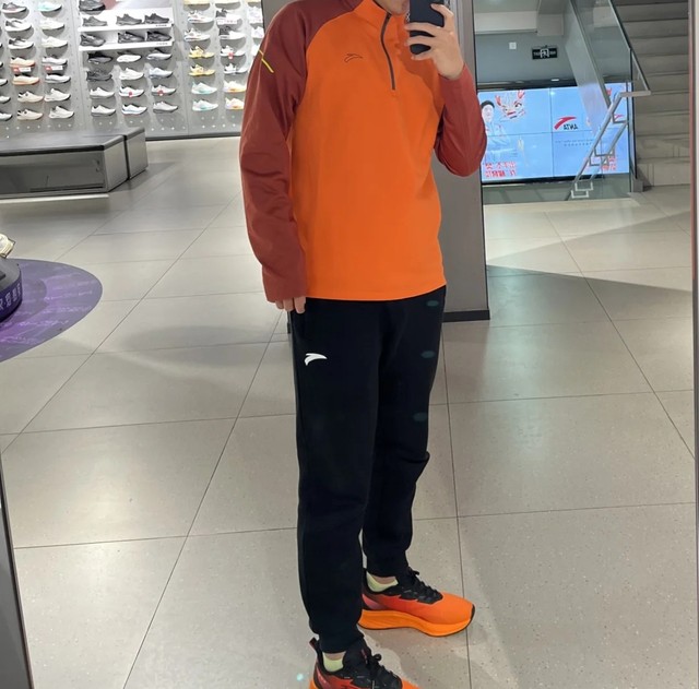 Anta Knit Sweater for Men, Autumn and Winter, Fleece-Lined, Half-Zip, Training, Stand Collar, Commuting, Casual Sportswear 152445401N