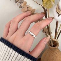 Yinruitai s925 sterling silver Korean rice grain love ring womens niche design high-end light luxury niche index finger ring