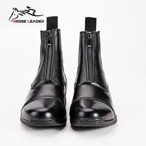 Childrens equestrian equipment for spring and autumn seasons wear-resistant comfortable and breathable cowhide equestrian boots short boots mens and womens riding shoes