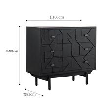 High-end French retro black bookcase arched with glass door living room wall display cabinet bed and breakfast hotel decoration