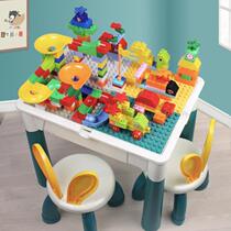 Extra large childrens multi-functional building block table large particle building blocks educational assembly toy learning table 3-6 years old boys and girls