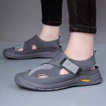 Handmade Mesh Hollow Breathable Sandals for Men 2024 Summer Popular Beach Shoes Mens Daily Casual Hollow Mens Shoes