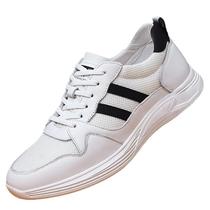 Inner height increasing mens shoes 6cm summer casual sports leather shoes mens height increasing shoes mens 8CM breathable mesh