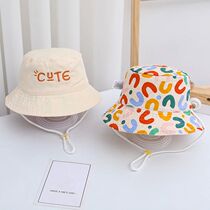 Double Sided Baby Bucket Hat Cute Letter Embroidered Childre