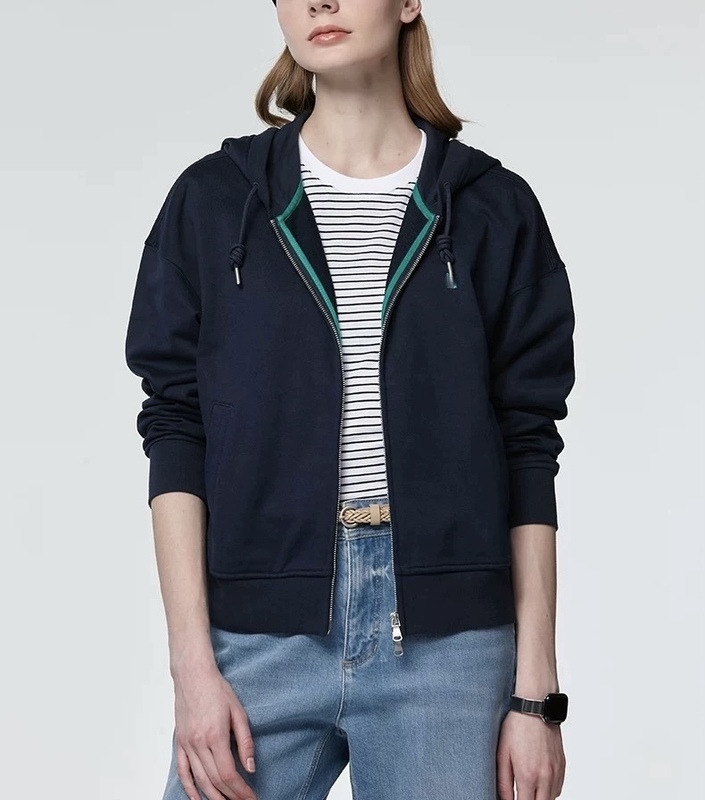 Hajia Hooded Zip-Up Sweatshirt Women's Fashionable Commuter Casual Jacket Top