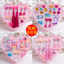 Earrings without holes children gift box children toys childrens earrings earless clip ancient Primary School students Girls