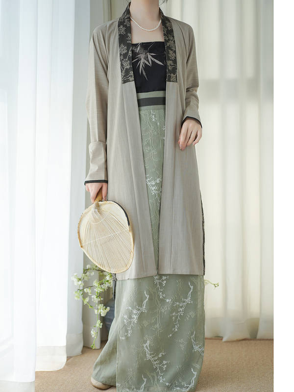 Shenxi Shihe-Moss Branch Jade | Song Dynasty Plum Blossom Spiral Skirt Two-Piece Skirt Summer Daily Han Dynasty Cool Linen