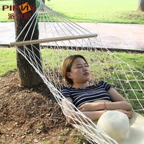 Three best casual hammock cotton rope outdoor mesh hammock single white cotton rope 75 shares of camping swing hoist