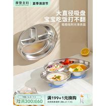 Modern Housewife Dinner Plate Childrens Suction Cup Dining Plate Baby Infant Plate Rice Plate 316 Stainless Steel Tableware