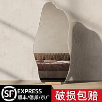 Special-shaped mirror dressing full-length mirror floor-standing household girls bedroom ins style three-dimensional irregular cloud fitting mirror