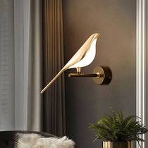 Modern LED Golden Bird Wall Lamp Parlor Bedside Hanging Ligh