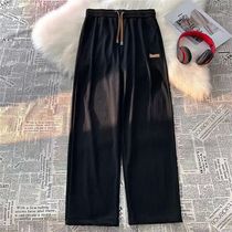 Ins Fashion Summer Thin Casual Ice Silk Straight Leg Pants O