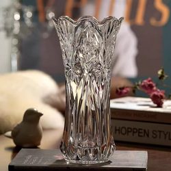 Fugui Bamboo Crystal Glass Vase thickened Home Decoration Flowers Vase Flower Vase Living Room Dining Table Decoration