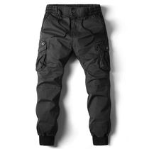 Cargo Pants Men Jogging Casual Pants Cotton Full Length Mili