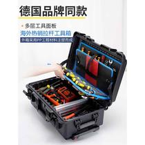 Mobile trolley tool box multifunctional aluminum alloy box suitcase instrument box prop box large with lock