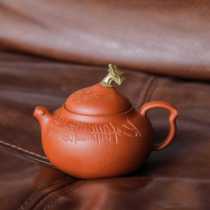 Jian Mingzao｜Everything is blessed raw vermilion clay 125cc titanium brass drop twist hand-engraved