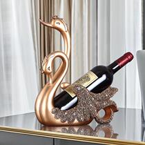 Red Wine Rack Pendulum light extravaganza Luxury High-end Modern Home Creative Swan Inclined Wine Bottle Cup Containing display Shelving shelf