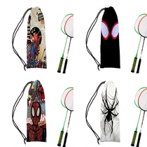 New animated cartoon Spider-Man printed drawstring shoulder badminton bag fashionable versatile and portable same style for men and women