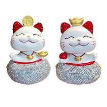 Cute Lucky Cat Center Console Dashboard Ornament Car