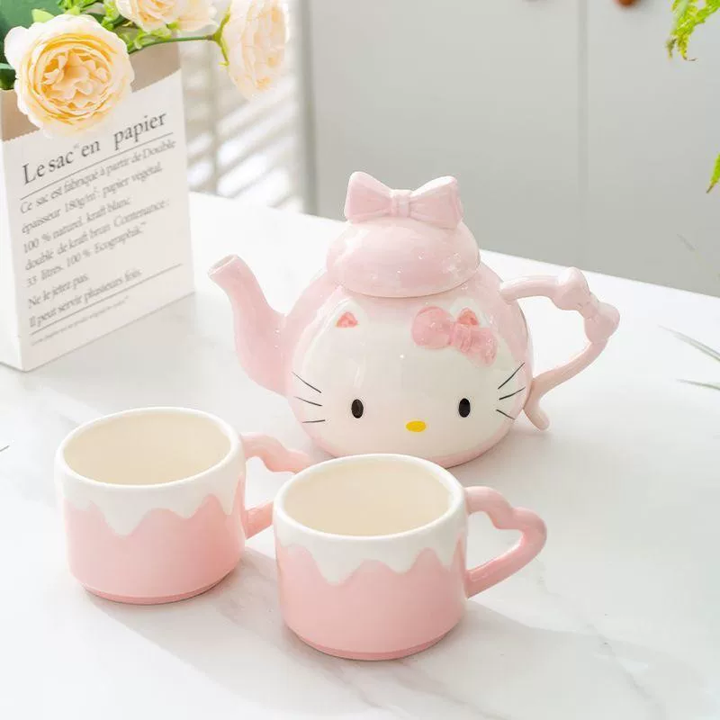 Hello Kitty, керамический ароматизированный чай, чайник, милый набор