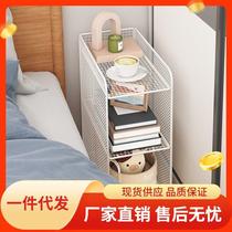 Ultra-narrow bedside cabinet Simple bedside clamp shelves replace iron art extremely narrow small bedroom mini-edge few
