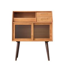 High-end new Nordic sideboard wall-mounted modern minimalist living room storage cabinet Japanese-style household solid wood storage tea cabinet