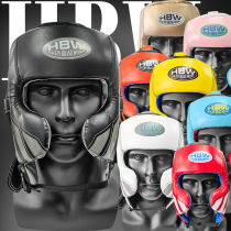 Decathlon hbw European Muay Thai boxing head protection thickened training fighting helmet headgear professional monkey face facial protection