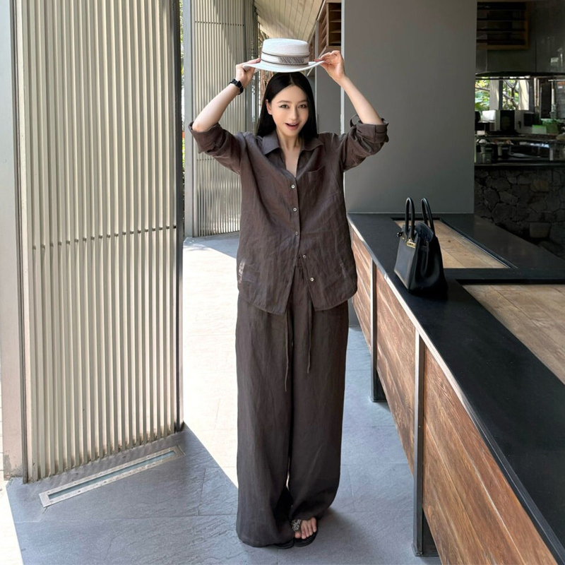 2026 Super Popular Old Money Style Drapey Casual Sports Suit for Women, Summer Cotton and Linen Sun Protection Shirt and Wide-Leg Pants Two-Piece Set 2026 Super Popular Old Money Style Drapey Casual Sports Suit for Women, Summer Cotton and Linen Sun Protection Shirt and Wide-Leg Pants Two-Piece Set