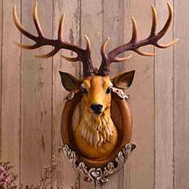 High-end lucky deer head wall hanging wall hanging wall decoration European creative entrance living room bar background three-dimensional animal