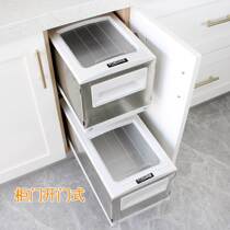Rice box pull basket embedded cabinet rice bucket kitchen rice flour box household drawer-type pull-out rice box noodle box integrated