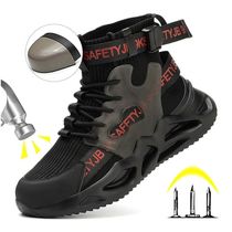 Men Safety Boots Anti-puncture Work Shoes Light Breathable W