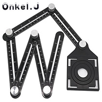 Bricklayers wall tiles floor tiles glass universal punching tool aluminum alloy six-fold ruler tile opening locator