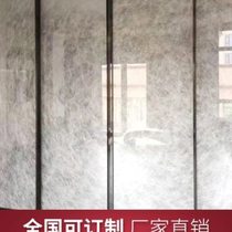 Wired glass partition embossed light luxury screen three-dimensional art background wall decoration double layer laminated tempered customized