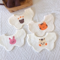 Goodbaby official Korean style newborn baby pure cotton gauze saliva napkin baby bib petal bib anti-vomiting