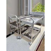 304 stainless steel bowl transfer cart dining cart commercial vehicle restaurant mobile double-decker meal delivery cart 391 stall push cart