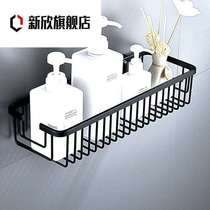 Free wall-mounted storage rack bath bathroom space aluminum bathroom rectangular mesh basket single layer deepening punch rack