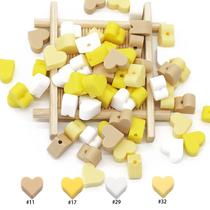 Cute-Idea 10PCs Heart Teether Pacifier Pendants Accessories