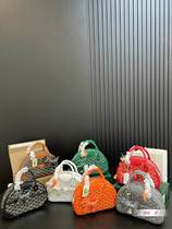 Elegantly upgraded 2023 new bowling handbag double-layer satin portable makeup brush bag simple for home and travel