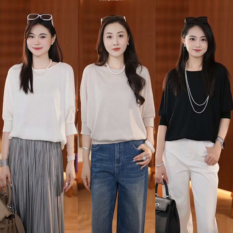 Lesamis·「Lazy Poems」Relaxing Ultra-Fine Wool Versatile Knit Top A492002674