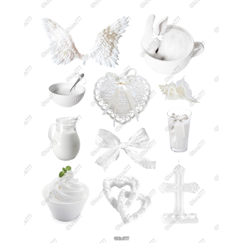 11 Types of Ins-Style White Angel Wings, Rabbit, Cross, Bow Png Digital Planner Sticker Materials 24
