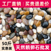 Guangdong cobblestone paving road landscaping original stone natural rain flower stone black white stone potted goose soft warm stone