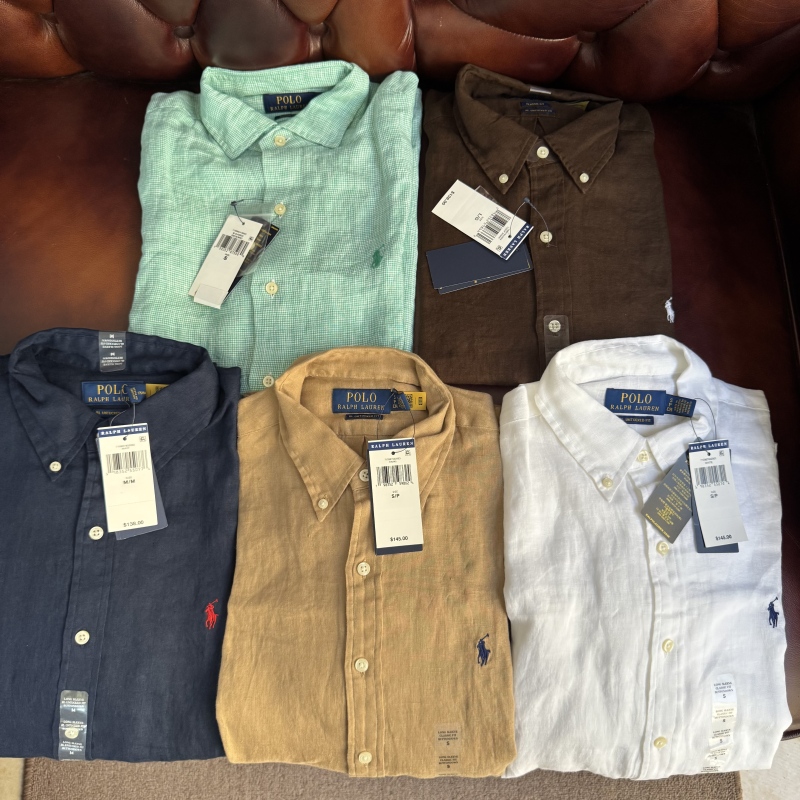 National Brand Polo Ralph Lauren/Ralph Lauren Men's Linen Shirt Classic Pony Logo Embroidery National Brand Polo Ralph Lauren/Ralph Lauren Men's Linen Shirt Classic Pony Logo Embroidery